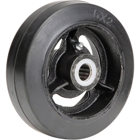 CASTERS, WHEELS & INDUSTRIAL HANDLING 6 x 2 Mold-On Rubber Wheel, 3/4 Axle CW-620-MORRB